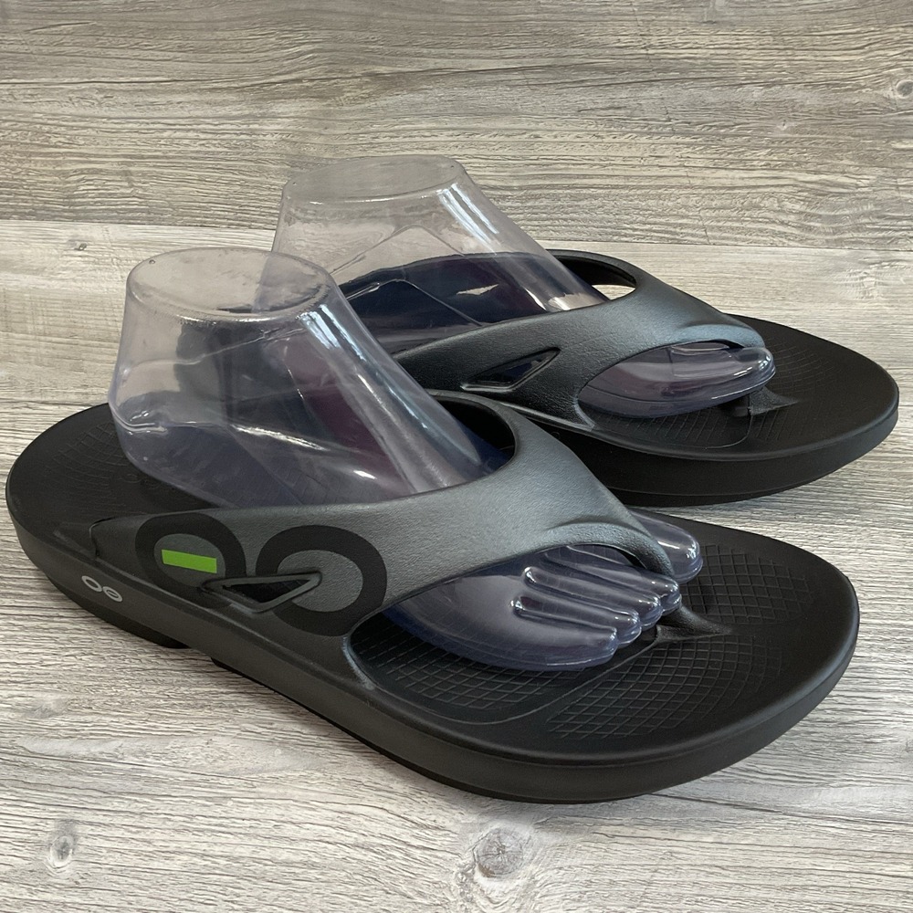 OOFOS OOriginal Sport Sandal Graphite Recovery Flip Flops Men's Size 11 US 44 EU